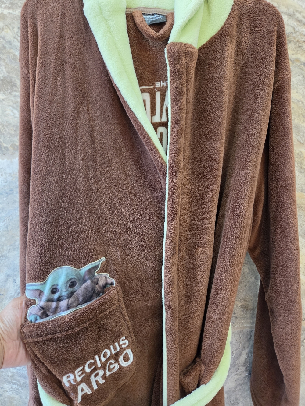 Star Wars Brown & Cream Grogu Plush Men's Robe 2XL